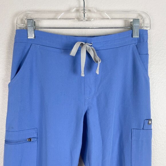 Figs Womens XS Blue Yola Skinny Cargo Scrub Pants Drawstring Waist - Picture 2 of 9